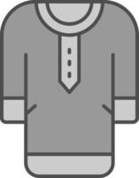 kleren lijn gevulde grijswaarden icoon vector