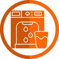 dispenser glyph oranje cirkel icoon vector