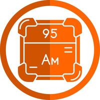 americium glyph oranje cirkel icoon vector