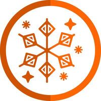 winter glyph oranje cirkel icoon vector