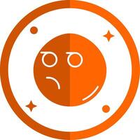 verdacht glyph oranje cirkel icoon vector