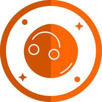 false glyph oranje cirkel icoon vector