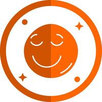 opgelucht glyph oranje cirkel icoon vector