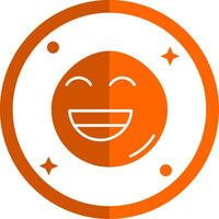 glimlach glyph oranje cirkel icoon vector