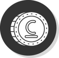 som glyph grijs cirkel icoon vector