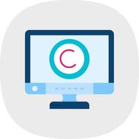 auteursrechten vlak kromme icoon vector