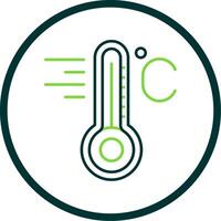 temperatuur lijn cirkel icoon vector