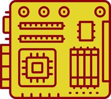 moederbord wijnoogst icoon vector
