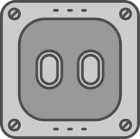 stopcontact lijn gevulde grijswaarden icoon vector