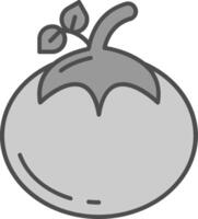 tomaat lijn gevulde grijswaarden icoon vector
