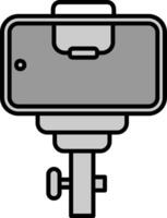 selfie lijn gevulde grijswaarden icoon vector