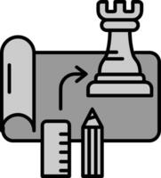 strategie lijn gevulde grijswaarden icoon vector