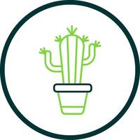 cactus lijn cirkel icoon vector