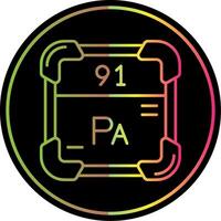 protactinium lijn helling ten gevolge kleur icoon vector