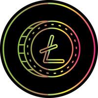 litecoin lijn helling ten gevolge kleur icoon vector