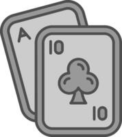 poker lijn gevulde grijswaarden icoon vector