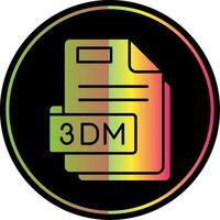 3dm glyph ten gevolge kleur icoon vector