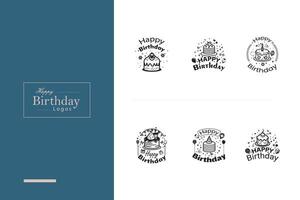 ai gegenereerd gelukkig verjaardag logo bundel vector