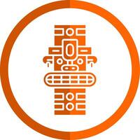 totem glyph oranje cirkel icoon vector