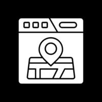 locatie glyph omgekeerd pictogram vector