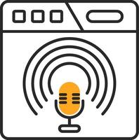 podcast gevild gevulde icoon vector