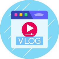 vlog vlak blauw cirkel icoon vector