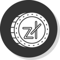 zloty glyph grijs cirkel icoon vector