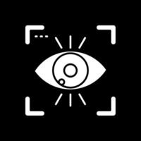 oog glyph omgekeerd icoon vector