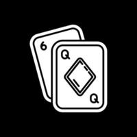 poker glyph omgekeerd pictogram vector