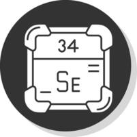 selenium glyph grijs cirkel icoon vector