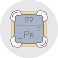 praseodymium lijn gevulde licht cirkel icoon vector