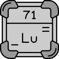 lutetium lijn gevulde grijswaarden icoon vector