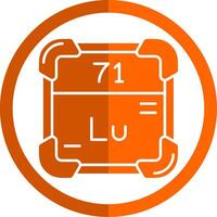 lutetium glyph oranje cirkel icoon vector