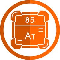 astatine glyph oranje cirkel icoon vector