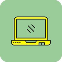 laptop gevulde geel icoon vector