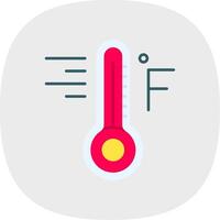 Fahrenheit vlak kromme icoon vector