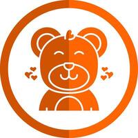 liefde glyph oranje cirkel icoon vector