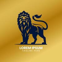 leeuw goud logo ontwerp vector sjabloon