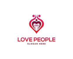 liefde mensen logo icoon vector sjabloon.