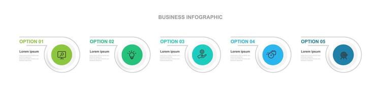 ontwerp sjabloon infographic vector element met 5 stap werkwijze geschikt voor web presentatie en bedrijf informatie