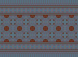 gebreid etnisch patroon, vector kruis steek oosters achtergrond, borduurwerk retro jacquard stijl, Purper patroon plein oorspronkelijk, ontwerp voor textiel, kleding stof, tapijt, tapijt, vezels