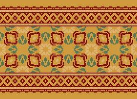 jaargangen kruis steek traditioneel etnisch patroon paisley bloem ikat achtergrond abstract aztec Afrikaanse Indonesisch Indisch naadloos patroon voor kleding stof afdrukken kleding jurk tapijt gordijnen en sarong vector