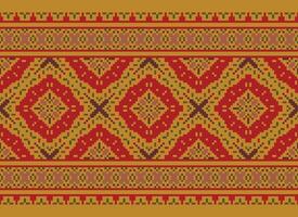 jaargangen kruis steek traditioneel etnisch patroon paisley bloem ikat achtergrond abstract aztec Afrikaanse Indonesisch Indisch naadloos patroon voor kleding stof afdrukken kleding jurk tapijt gordijnen en sarong vector