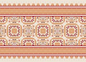 jaargangen kruis steek traditioneel etnisch patroon paisley bloem ikat achtergrond abstract aztec Afrikaanse Indonesisch Indisch naadloos patroon voor kleding stof afdrukken kleding jurk tapijt gordijnen en sarong vector