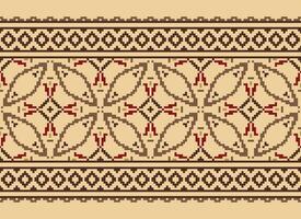 jaargangen kruis steek traditioneel etnisch patroon paisley bloem ikat achtergrond abstract aztec Afrikaanse Indonesisch Indisch naadloos patroon voor kleding stof afdrukken kleding jurk tapijt gordijnen en sarong vector