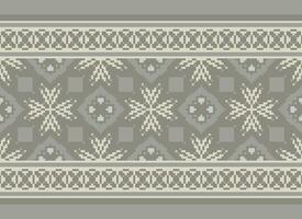 pixel jaargangen kruis steek traditioneel etnisch patroon paisley bloem ikat achtergrond abstract aztec Afrikaanse Indonesisch Indisch naadloos patroon voor kleding stof afdrukken kleding jurk tapijt gordijnen en sarong vector