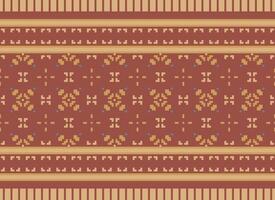 pixel jaargangen kruis steek traditioneel etnisch patroon paisley bloem ikat achtergrond abstract aztec Afrikaanse Indonesisch Indisch naadloos patroon voor kleding stof afdrukken kleding jurk tapijt gordijnen en sarong vector