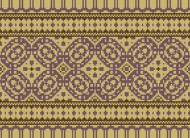 jaargangen kruis steek traditioneel etnisch patroon paisley bloem ikat achtergrond abstract aztec Afrikaanse Indonesisch Indisch naadloos patroon voor kleding stof afdrukken kleding jurk tapijt gordijnen en sarong vector