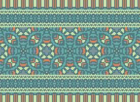 jaargangen kruis steek traditioneel etnisch patroon paisley bloem ikat achtergrond abstract aztec Afrikaanse Indonesisch Indisch naadloos patroon voor kleding stof afdrukken kleding jurk tapijt gordijnen en sarong vector