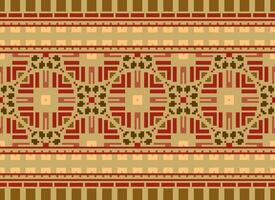 jaargangen kruis steek traditioneel etnisch patroon paisley bloem ikat achtergrond abstract aztec Afrikaanse Indonesisch Indisch naadloos patroon voor kleding stof afdrukken kleding jurk tapijt gordijnen en sarong vector